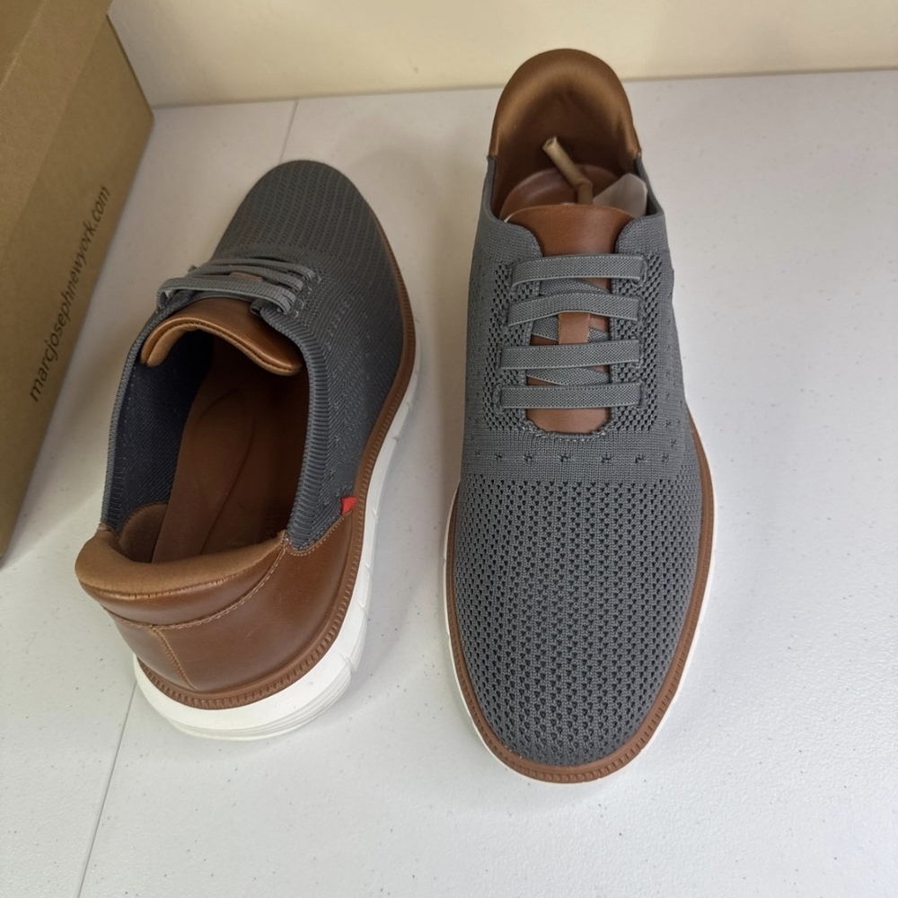 Marc Joseph Hands Free Oxford Grey Knit Casual Sneakers